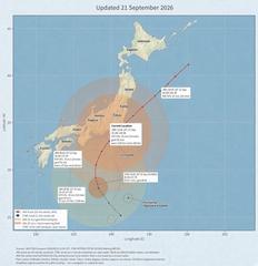 Typhoon No. 25 (Dujuan), updated September 21