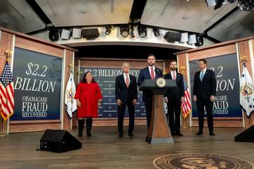 Vice President JD Vance announces the recovery of $2.2 billion in fraudulent Affordable Care Act payments at a White House event