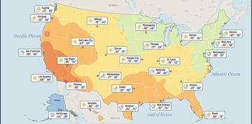 United States weather map, Sunday, October 4, 2026