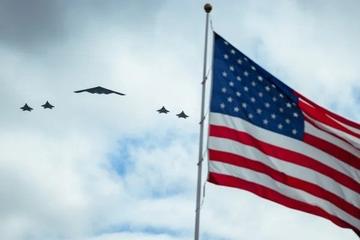 Military aircraft over the White House during a state visit in September